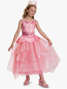 Wicked Glinda Dress Up Pink Princess Costume Dress, Kids Size 7-8
